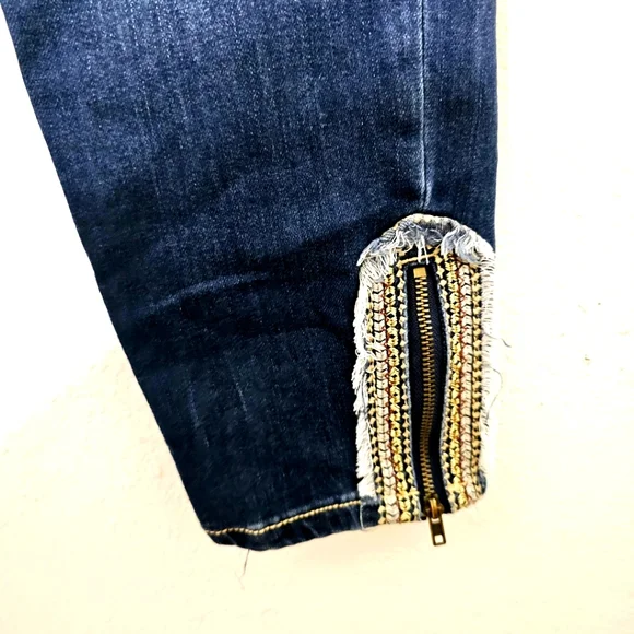 Hydraulic Nolita Ankle Skinny jeans size 10 embroidered blue denim 27" inseam - Picture 5 of 14